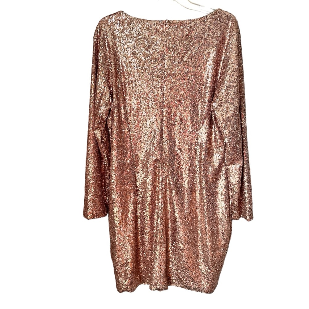 SEXY Stretchy Sequin Mini Rose Gold. 18 W - Picture 4 of 12